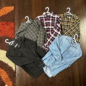 Assorted Plaid and Denim Shirts